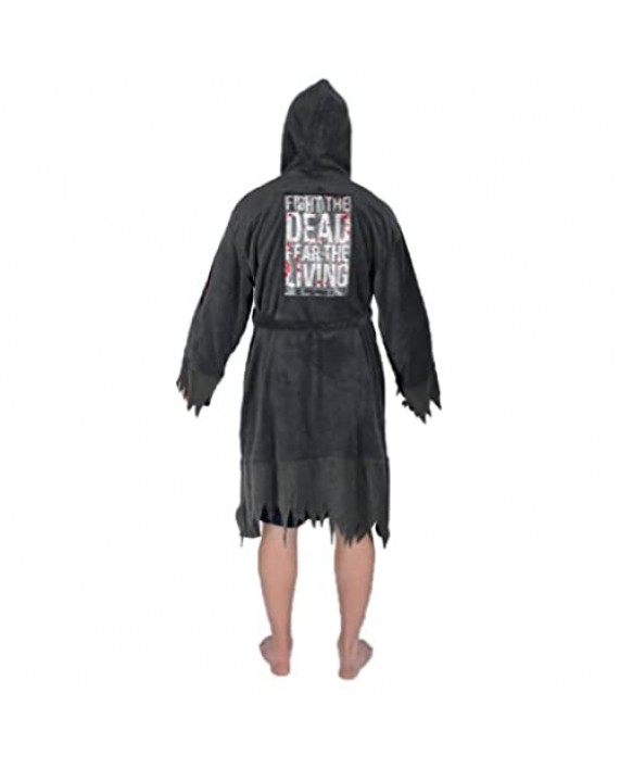 Walking Dead The Don't Open Dead Inside Fleece Bathrobe & Swim Suit Cover Up Grey