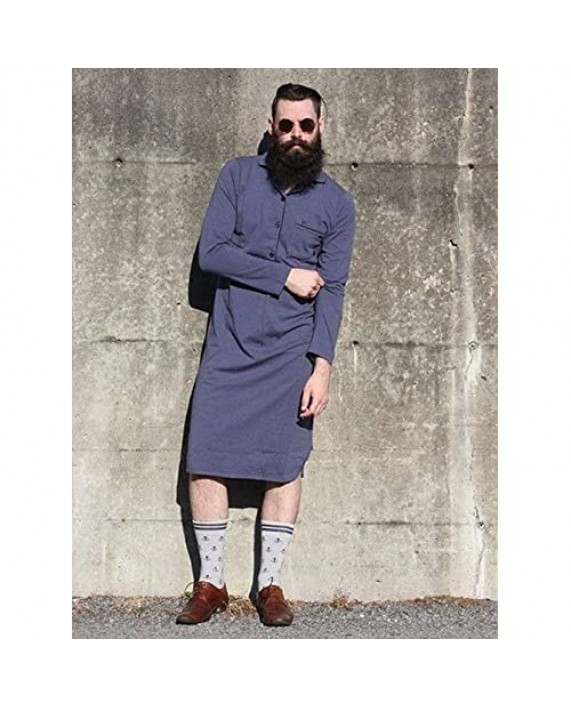 Yugo Sport Men Night Shirt - Cotton Knit Mens Robe - Nightgown for Men - Sleepwear