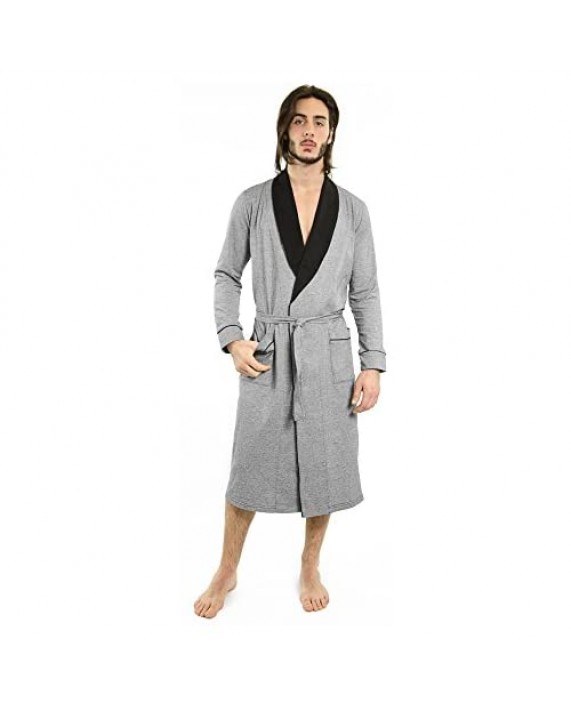 Yugo Sport Mens Robe - Cotton Robes for Men Knit Lightweight - Kimono Wrap Men's Bathrobe
