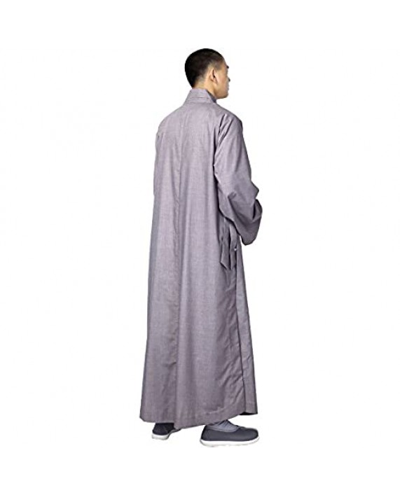 ZooBoo Summer Buddhist Shaolin Monk Robe Cotton Long Robes Gown Kung Fu Uniforms Martial Arts Clothing