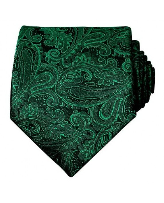 Alizeal Handmade Paisley Floral Tie with Pocket Square Gift Set