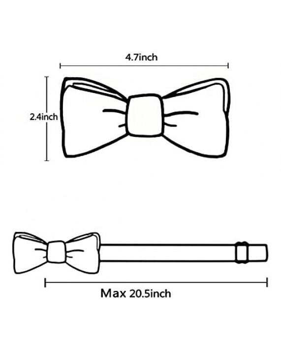 Alizeal Men's 4 Clips Suspenders and Pre Tied Bow Tie Set Solid Color