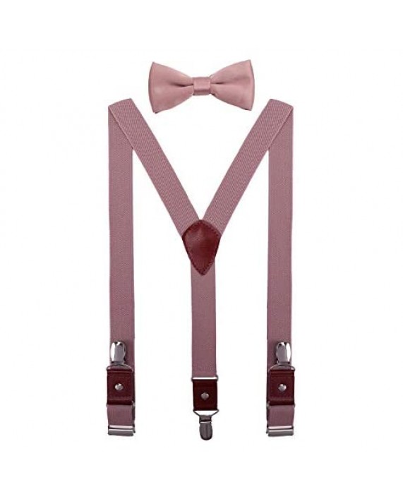 CEAJOO Men Boys Suspenders and Bow Tie Set Adjustable Y Back