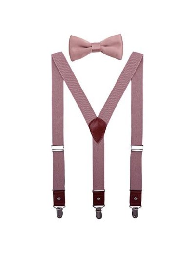 CEAJOO Men Boys Suspenders and Bow Tie Set Adjustable Y Back