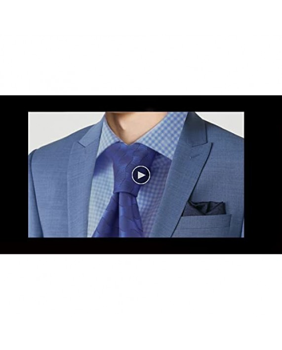 DiBanGu Silk Tie Woven Handkerchief Men's Necktie and Lapel Pin Brooch Set Paisley Plaid Solid Floral