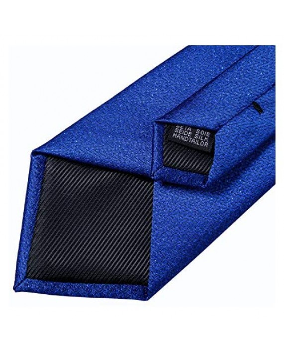 DiBanGu Solid Tie Men's Silk Tie Handkerchief Woven Necktie and Pocket Square Set