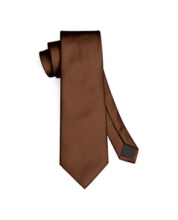 HISDERN Solid Color Ties for Men Formal 3.35 Necktie Tie and Pocket Square Set Wedding