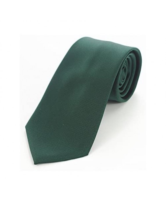 JEMYGINS Solid Color Formal Necktie and Pocket Square Tie Clip Sets for Men