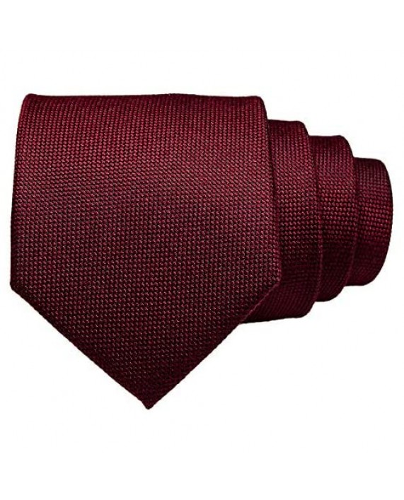 JEMYGINS Solid Color Wool Tie and Pocket Square with Tie Clip Sets for Men