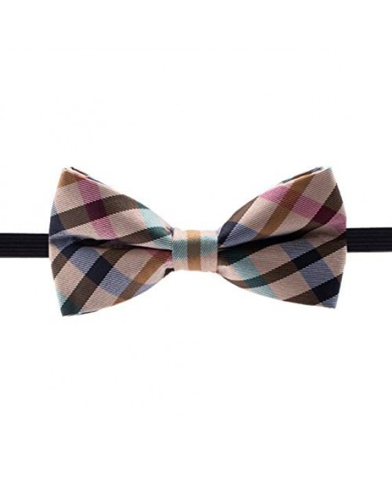 Man of Men - Bowtie & Suspender Set - Checkered Bow Ties and Solid Color Suspenders