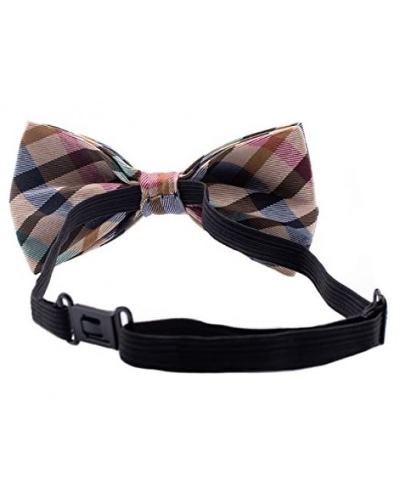 Man of Men - Bowtie & Suspender Set - Checkered Bow Ties and Solid Color Suspenders