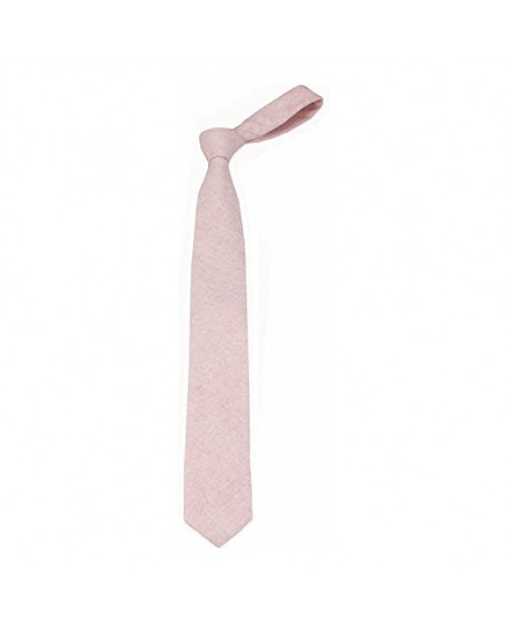 Mens Solid Wool Tie Set : Slim Necktie with Matching Pocket Square