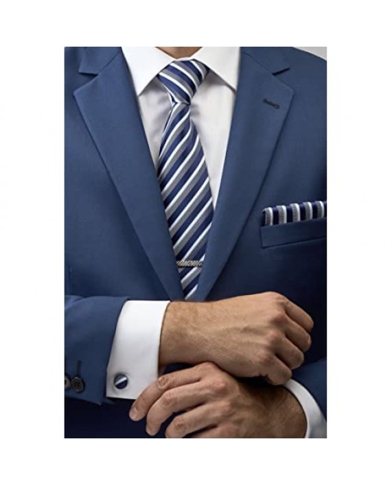 Premium Men’s Gift Tie Set Silky Necktie Pocket Squares Tie Clips Cufflinks For Men
