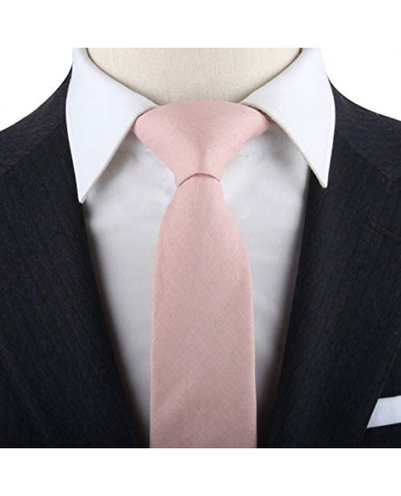 Blush Pink Ties Cotton Bow Ties Pocket Square for Adults & Kids Linen Neckties | Wedding Ties for Groomsmen | Tie for Groom