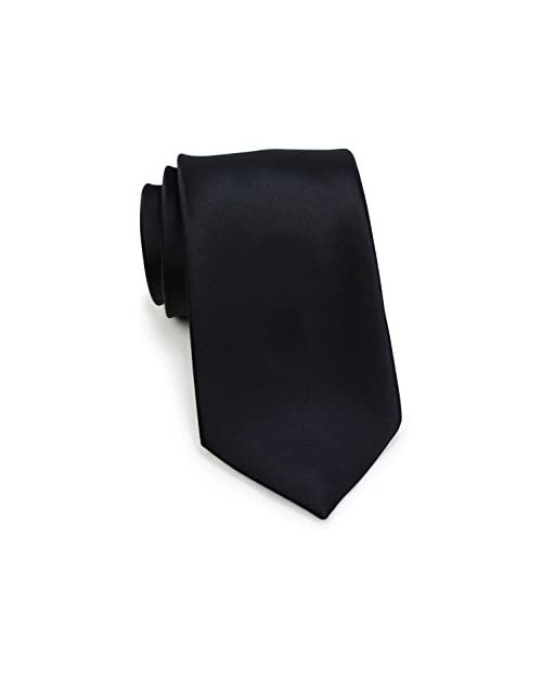 Bows-N-Ties Men's Necktie Solid Color Microfiber Satin Tie 3.25 Inches