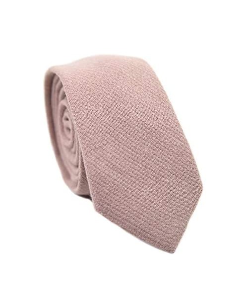 DAZI Men's Skinny Tie Cotton Wool Linen Necktie Great for Weddings Groom Groomsmen Missions Dances Gifts.