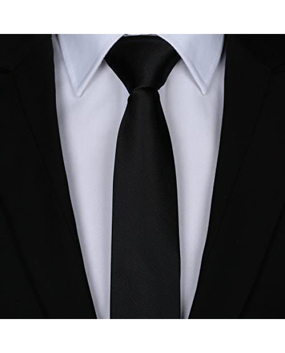Elviros Mens Classic Solid Color Slim Tie Men's Neckties Skinny Woven Thin Ties Eco-friendly Fashion Boys Cravats