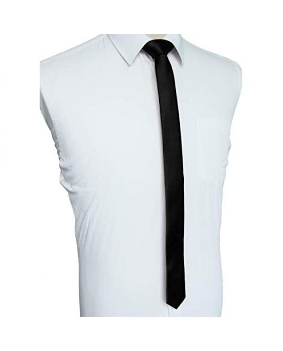 JEMYGINS 1.58 Solid Color Skinny Tie Slim Necktie for Men(4cm)
