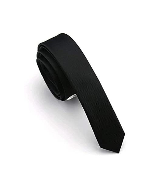 JEMYGINS 1.58" Solid Color Skinny Tie Slim Necktie for Men(4cm)
