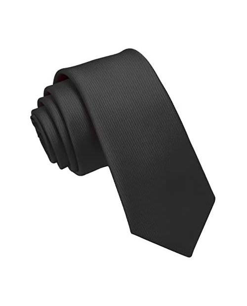JEMYGINS 2.4" Solid Color Skinny Tie Slim Necktie for Men