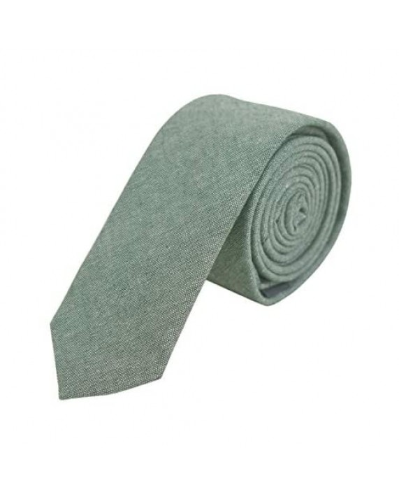 JNJSTELLA Men's Cotton Solid Skinny Necktie 2 Tie