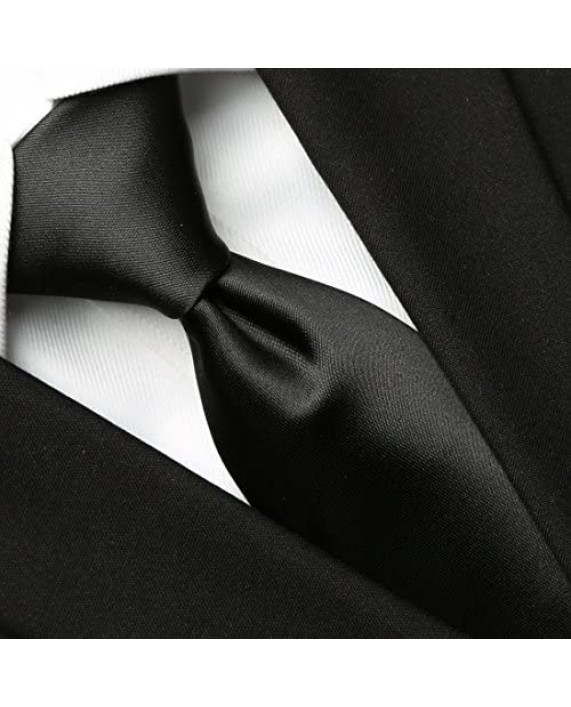 KissTies Solid Satin Tie Pure Color Necktie Mens Ties + Gift Box