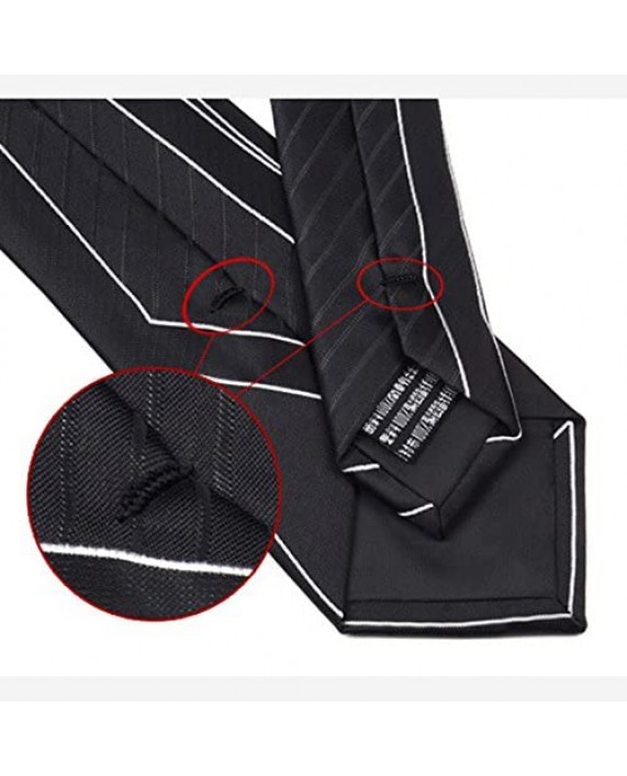 Manoble Men's Striped Necktie Black 2.75 Inches Slim Tie + Gift Box
