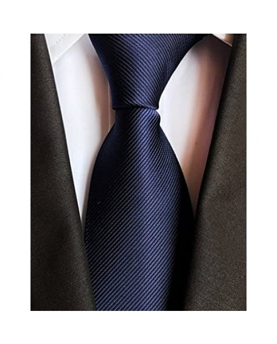 QBSM Mens Solid Polyester Textile Neckties Pure Color Neck Ties