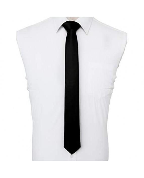 RBOCOTT 2.4 Solid Color Skinny Tie for Men Slim Necktie(6cm)