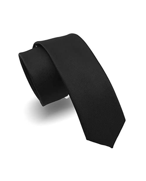 RBOCOTT 2.4" Solid Color Skinny Tie for Men Slim Necktie(6cm)