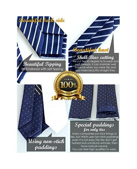 WANDM Men's Slim Skinny Tie Necktie Width 2.4 inches Washable Plain Solid Color