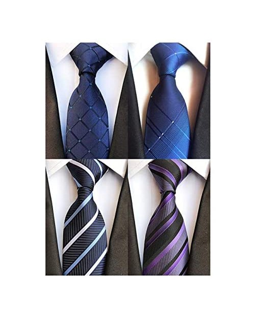 Weishang 4PCS Wide Ties 63" XL Extra long Necktie Tall Tie