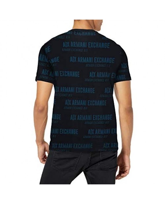 AX Armani Exchange Men's All Over Large Graphic Cotton Jersey T-Shirt