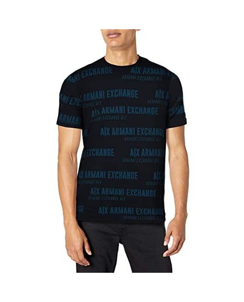 AX Armani Exchange Men's All Over Large Graphic Cotton Jersey T-Shirt