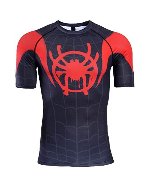COOLMAX Superhero Into The Spider-Verse Short Sleeve Men's Compression Shirt