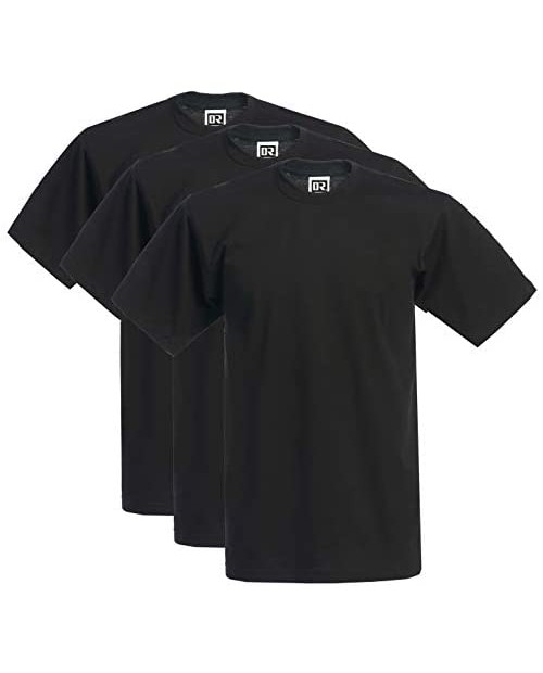 DREAM USA Men's 3-Pack Heavyweight Cotton Short Sleeve Crew Neck T-Shirt
