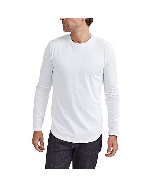 GOODLIFE Men's Tri-Blend Long-Sleeve Crew T-Shirt | Lightweight and Breathable Tee Made in The USA