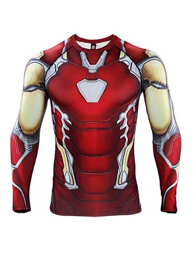 Iron Man Compression Shirt for Men's Gym Tops Cosplay Tees