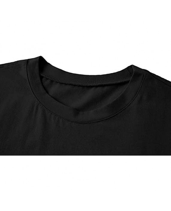 Karlywindow Mens Cropped Top Short Sleeve Print Cotton Crop T Shirt Hot Shirts
