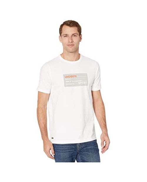 Lacoste Mens Sport Short Sleeve Rubber Label Life Logo T-Shirt