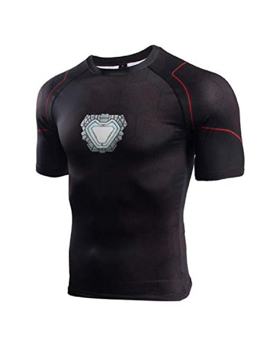 Mens Compression Shirt Iron Man 3D Printed T Shirts Fitness Tops