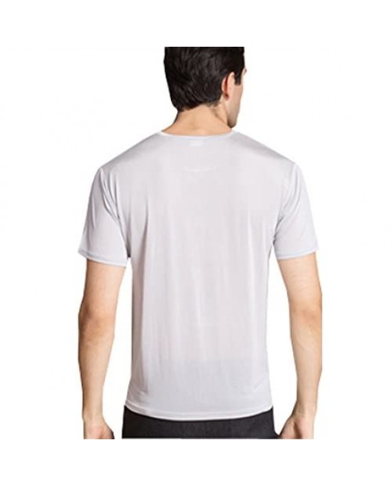 Men's Silk T-Shirt|Super Breathable Crew Neck Silk Tee Shirts for Men