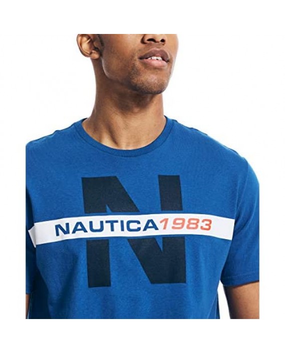 Nautica Men's Short Sleeve 100% Cotton Nautical Series Graphic Tee
