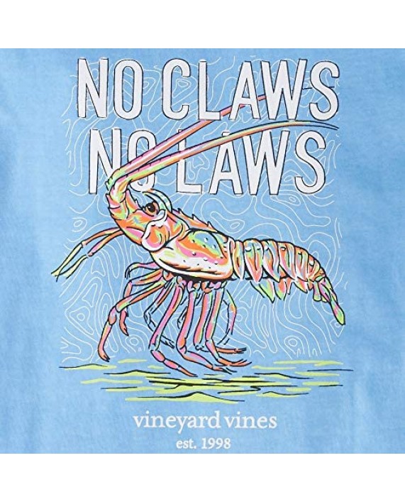 Vineyard Vines Men's Long Sleeve Garment Dyed Neon Spiny Lobster Pocket T-Shirt