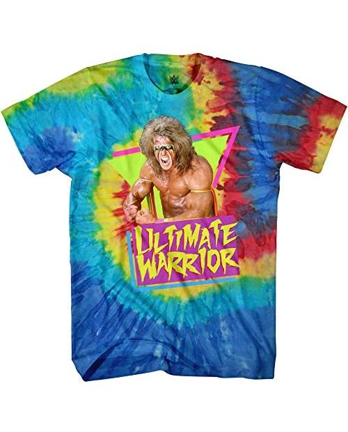 WWE Mens Ultimate Warrior Shirt - Ultimate Warrior - World Wrestling Champion Tie Dye T-Shirt