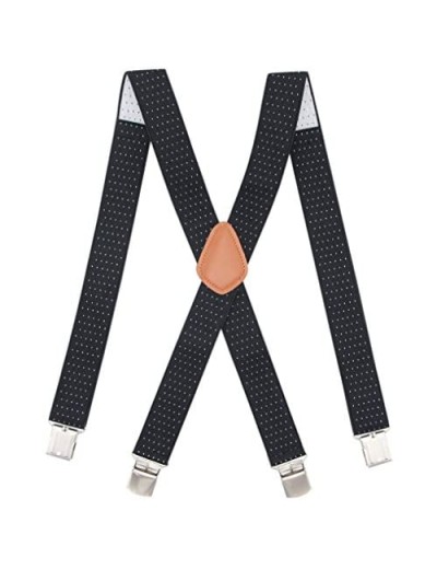 Bioterti Men’s Heavy Duty X- Back Suspenders-Adjustable Size Long & Elastic Braces