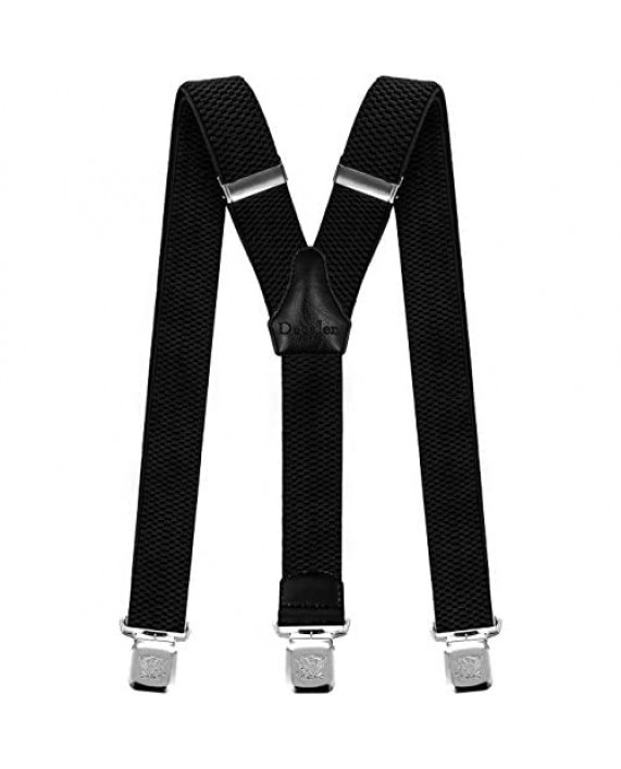 Decalen Mens Suspenders Very Strong Clips Heavy Duty Braces One Size Fits All Y Shape