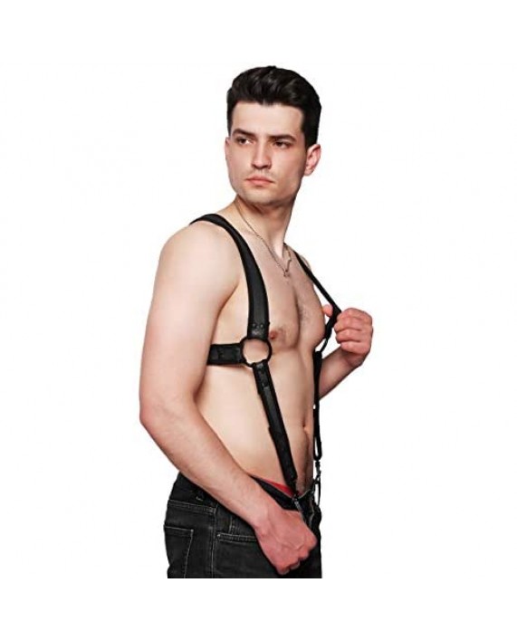 Harness for Men | Neoprene X-Back Lat-Wing Shoulder & Body Harness | Suspenders for Men | Costume for Rave Pride & Clubwear | Outfits for Men Comfortable & Adjustable