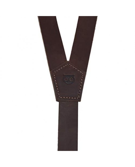 Hide & Drink Rustic Leather Y Suspenders Wedding & Party Essentials Easy Fit With 8 Adjustable Holes (Large 5 ft 10 in. to 6 ft 4 in.) Handmade Includes 101 Year Warranty :: Bourbon Brown