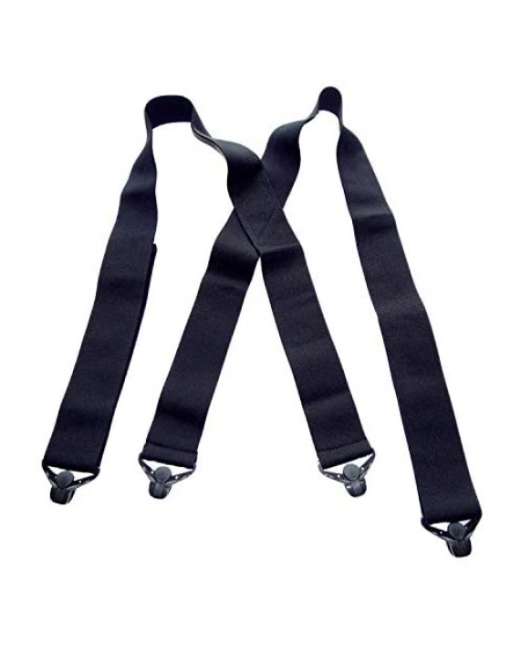 Holdup Hidden Undergarment Black 2 inch wide Suspenders with Jumbo Gripper Clasp